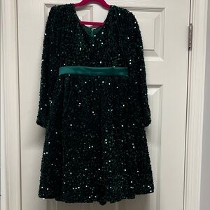 Elegant Green Sequin Kids Formal Dress